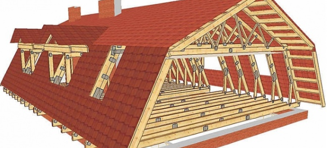 Мансардная крыша и стропильная система для нее