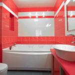 Фото: Большая ванная комната в розовом цвете