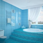 Фото: Голубая ванная комната с джакузи