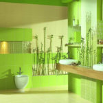 Фото: Зеленая ванная комната с живыми растениями