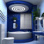 Фото: Красивая ванная комната синего цвета