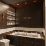 Фото: Красивая коричневая ванная комната