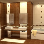 Фото: Просторная ванная комната в коричневом цвете