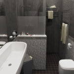 Фото: Серая ванная комната небольшого размера