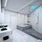 Фото: Серая ванная комната с джакузи